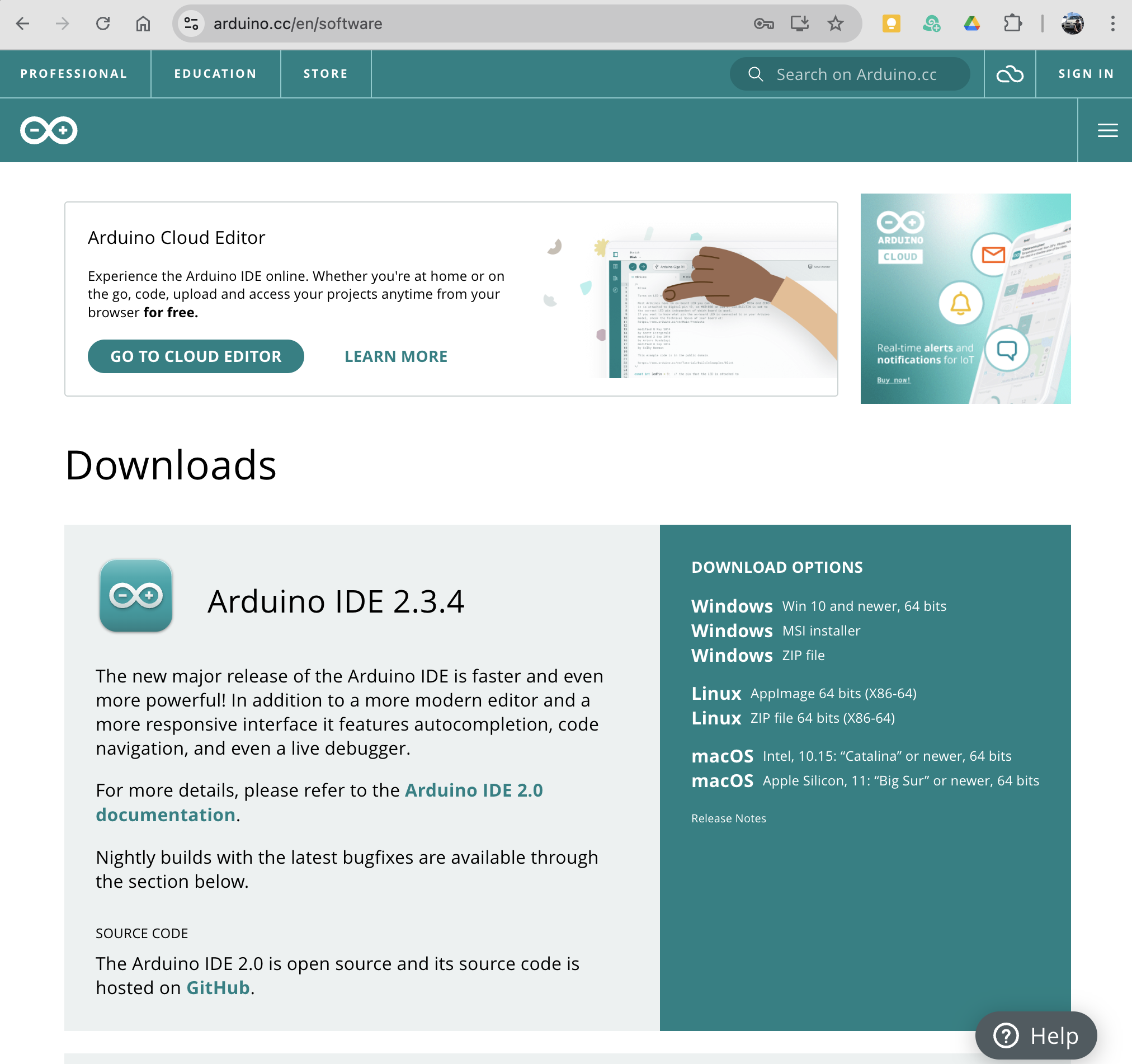 Arduino Download Site